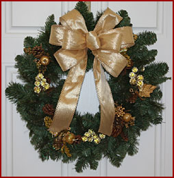 holiday ribbon and bows gold, satin, silk & metallic
