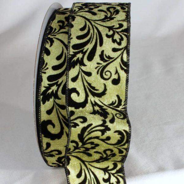 Swirly Velvet Ribbon Wire Edge