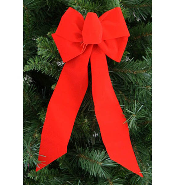 Red Velvet - 4 Loop Bow - Commercial Holiday Decorations & Seasonal Banners