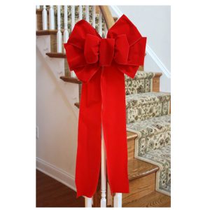 10 Loop Indoor/Outdoor Velvet Christmas Hand-Tied Bows - Karaboo Ribbons