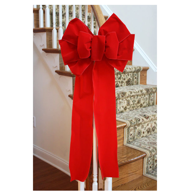 10 Loop Indoor/Outdoor Velvet Christmas Hand-Tied Bows - Karaboo Ribbons
