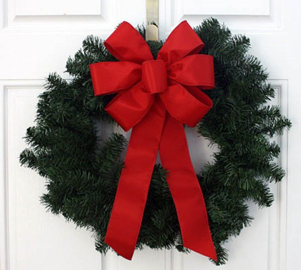 Red Bengaline Hand-Tied Bow - Wire Edge