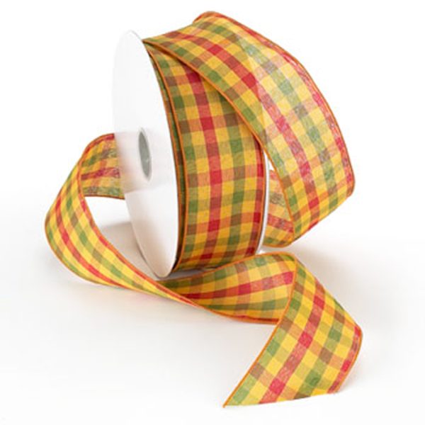 Hayride Plaid Ribbon  Wire Edge