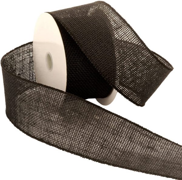 2 1/2" black burlap ribbon