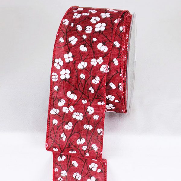 RED COTTON FLOWER RIBBON