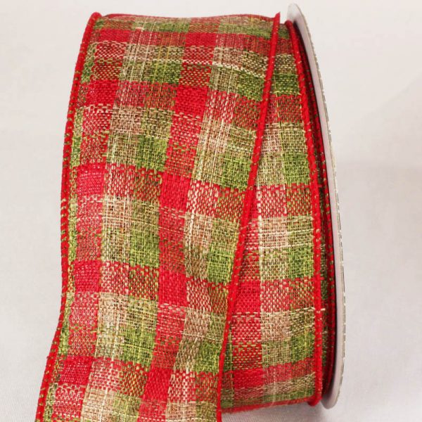 2 1/2" red and green plaid