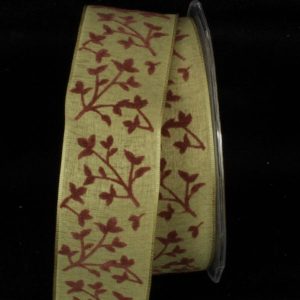 Velvet Leaves Ribbon WIRE EDGE