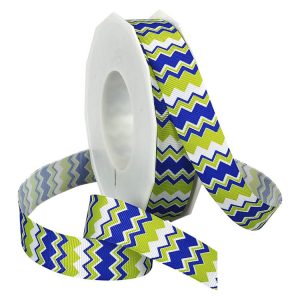ELECTRIC BLUE AND LIME GROSGRAIN