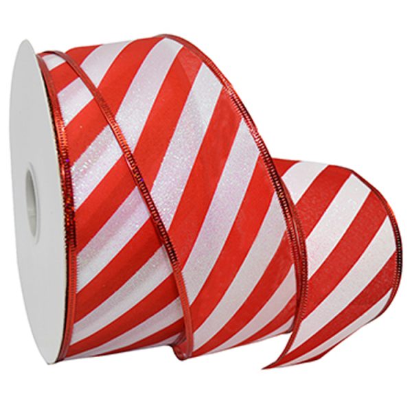 FROSTED CANDY cane ribbon