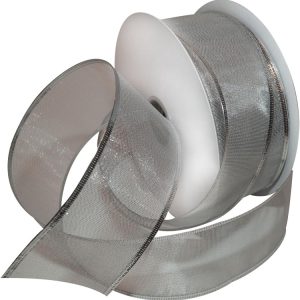 Our wired sheer metallic, Lustrous, adds the same impact of a more expensive ribbon without the high cost. Create wonderfully decorated trees, wreaths, packages, mantels, weddings & more! So versatile and the economical price and put-up make this the perfect ribbon for large projects and events!